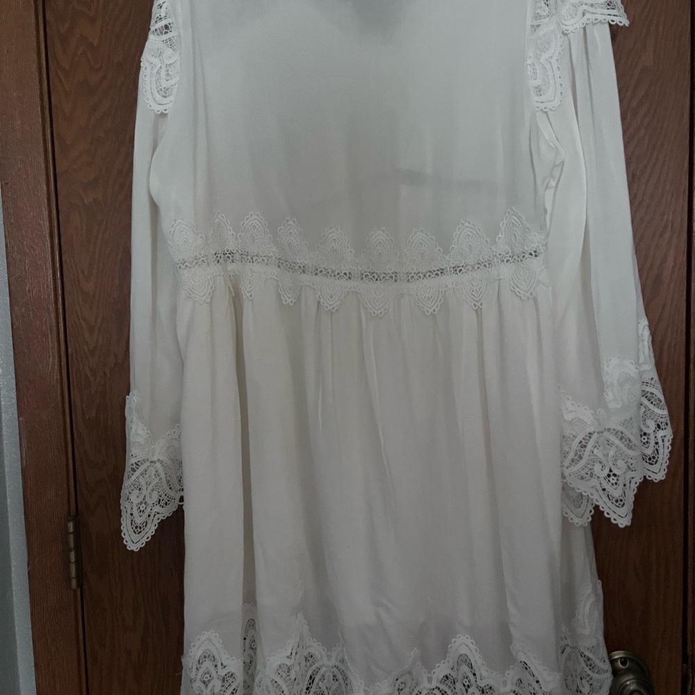 White long sleeve lace dress | size xxl